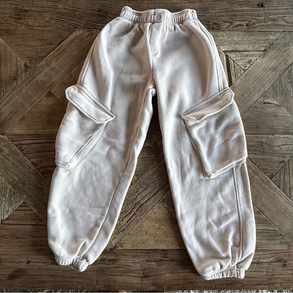 Zara Kids' Cream Jogger Pants Size 9